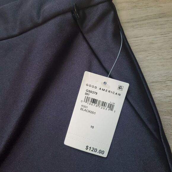 GOOD AMERICAN Boss Disco Flare Leg Trousers Pants Black Size 15 - Picture 5 of 8